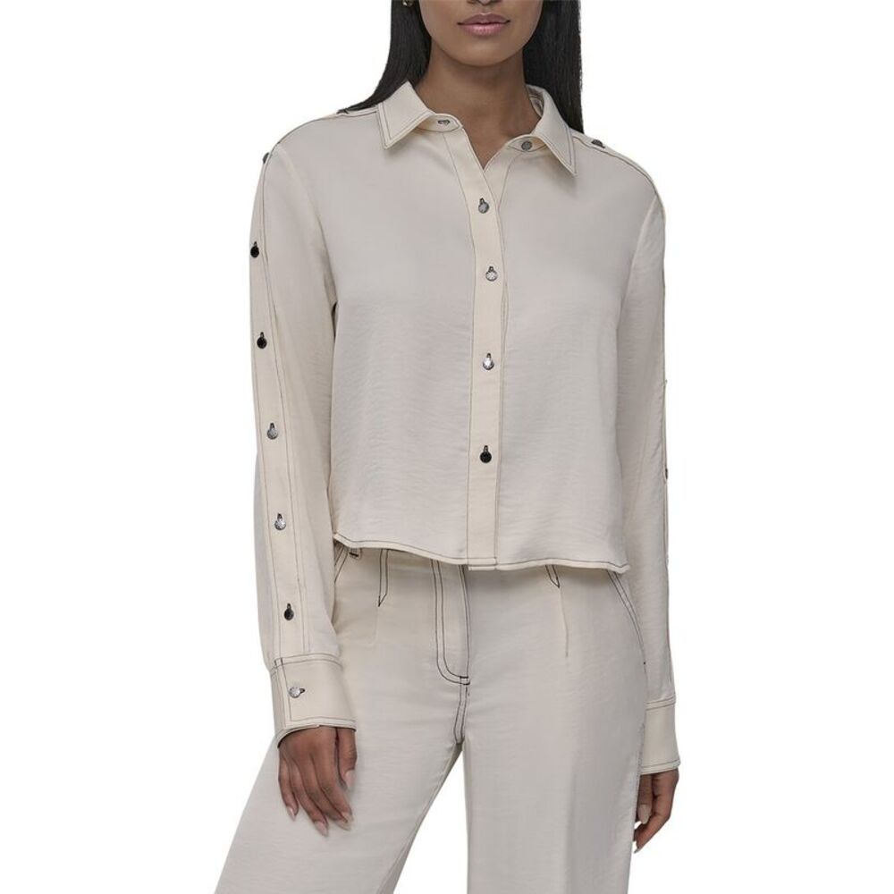 Dkny Womens Glazed Dressing Top, Brown